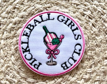 trucker hat patches, pickleball girls club, embroidery patch, iron on, sew on, patches for bag, patches for clothes