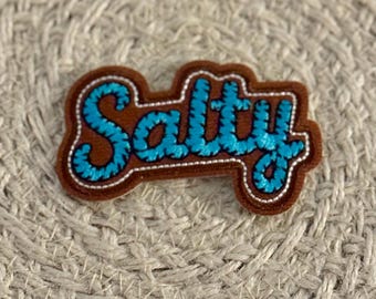 Trucker hat patches, salty, embroidery patch, iron on, sew on, patches for bag, patches for clothes