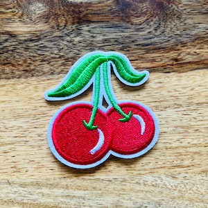 trucker hat patches, cherry, embroidery patch, iron on, sew on, patches for bag, patches for clothes, filler patches