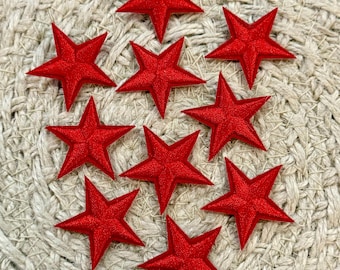 Stern Trucker Mützen Patches, Roter Stern, Embroidery Patch, Aufnäher für Tasche, Aufnäher für Kleidung, Aufnäher zum aufnähen