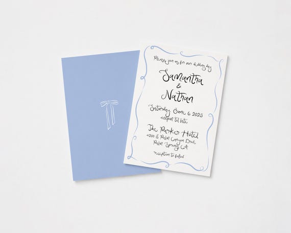 Whimsical Wedding Invitation Template | Hand Drawn Design | Editable Canva Template (Digital Download)