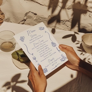 Editable Menu Template | Canva Menu Template for Wedding Receptions, Holidays, Baby Showers & Dinner Parties | Digital Download