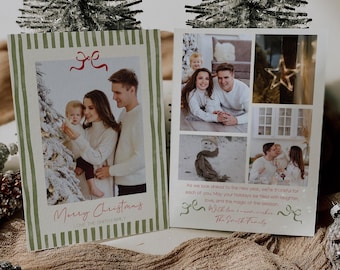 Editable Holiday Photo Card | Festive Design | Two Back Layout Options | Canva Template (Digital Download)
