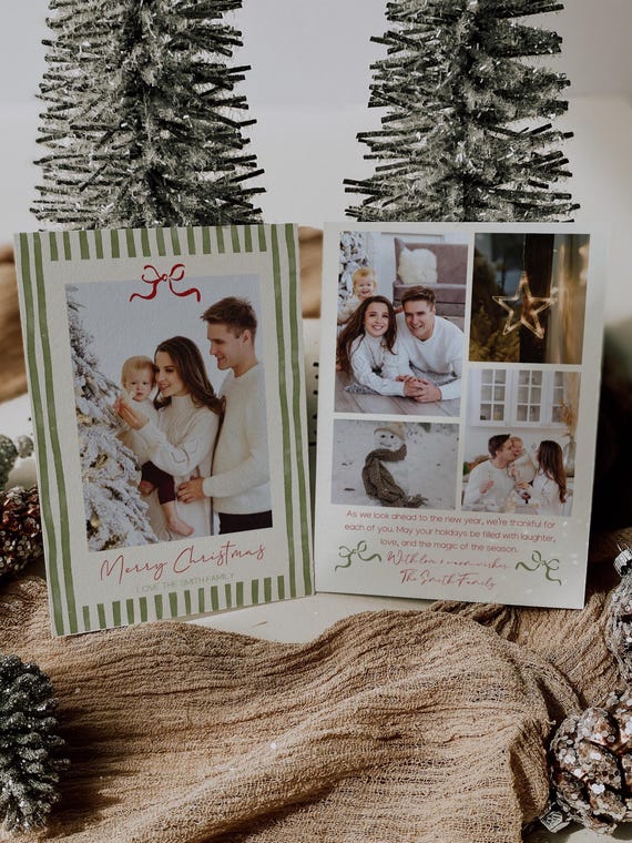 Editable Holiday Photo Card | Festive Design | Two Back Layout Options | Canva Template (Digital Download)
