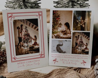 Editable Holiday Photo Card | Festive Design | Two Back Layout Options | Canva Template (Digital Download)