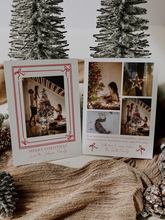 Editable Holiday Photo Card | Festive Design | Two Back Layout Options | Canva Template (Digital Download)