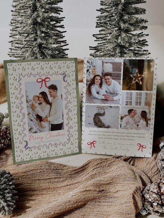 Editable Holiday Photo Card | Festive Design | Two Back Layout Options | Canva Template (Digital Download)
