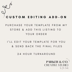Personalized Canva Editing Add-On | 24-Hour Template Update Service