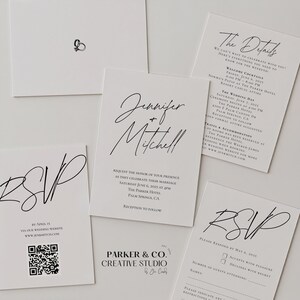 Minimalist Wedding Invitation Suite: Editable Canva Template (Digital Download)