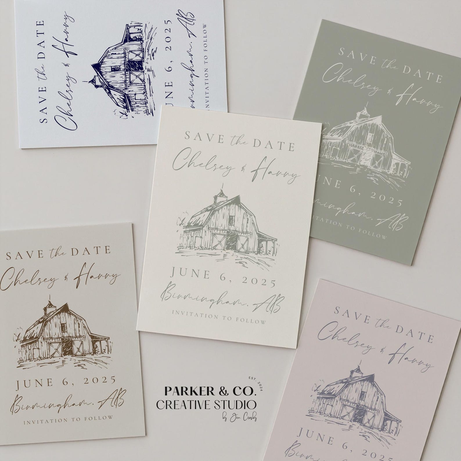 Editable Save the Date | Hand Drawn Rustic Country Barn Design | Canva ...