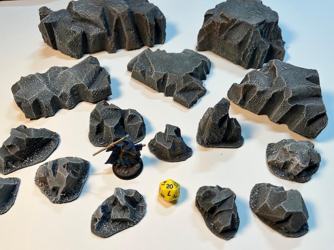 15 Rocks & Giant Boulders Dark Grey Version Scatter Wargame - Etsy
