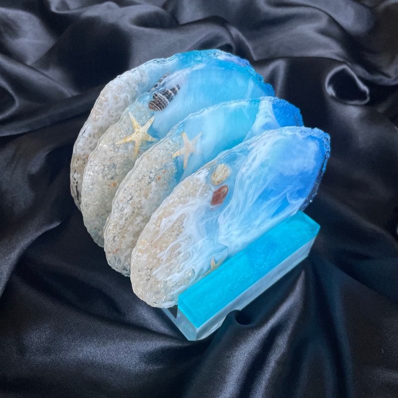 Curated visual reference: Gallery Detail: Sea Themed Decorative Resin Trays Coasters And Stand