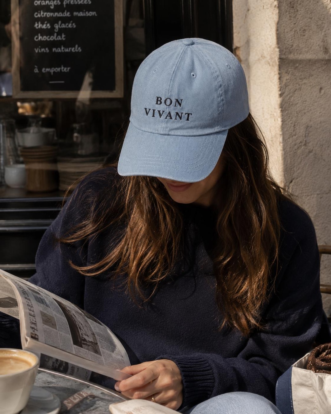 Incorrect Cap Color Bon Vivant Denim Baseball Cap – Embroidered French Phrase Hat - Etsy