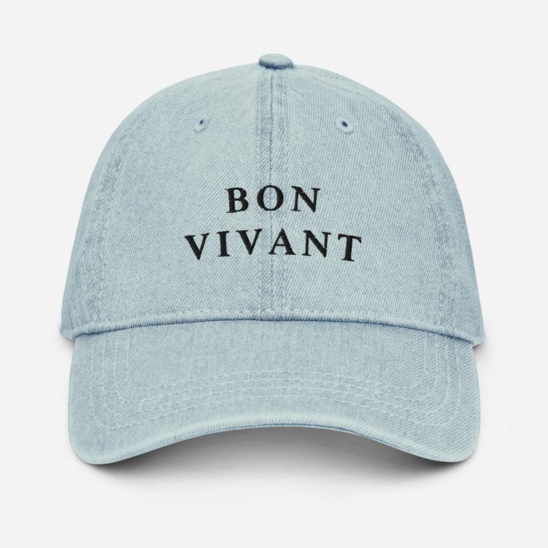 Incorrect Cap Color Bon Vivant Denim Baseball Cap – Embroidered French Phrase Hat - Etsy