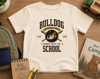 Bulldog Baseball Club First Day of School Toddler Tee | School Mascot