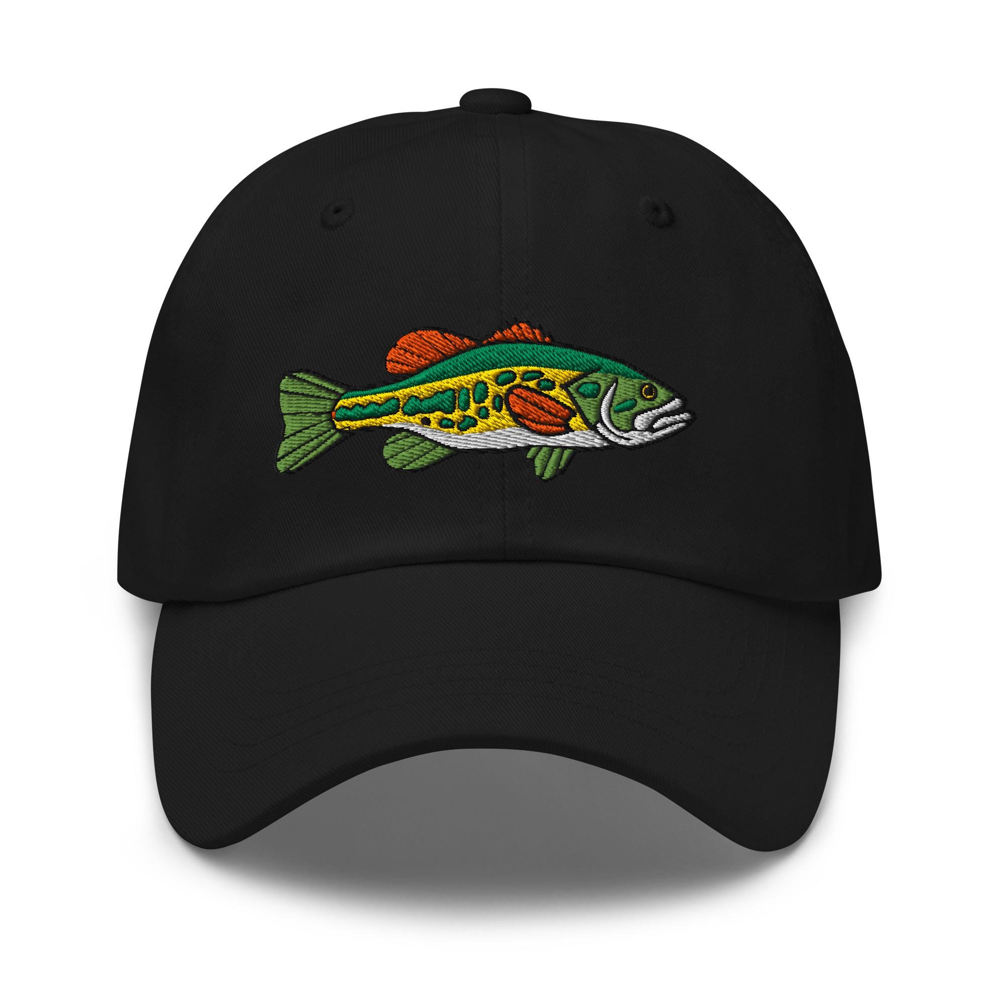 Largemouth Bass Embroidered Dad Hat: Fishing Gift
