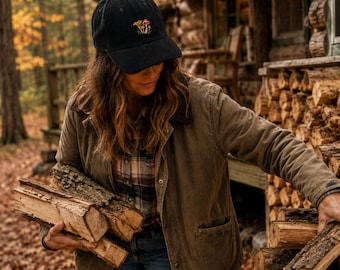 Embroidered Mushroom Corduroy Hat: Cottagecore Forager Cap