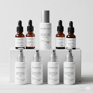 Biomimetic Hair Regrowth System 9 Products | Natural Follicle Reactivation Kit | 3-Month Treatment to Revive Lost Hair Growth | PURYVIA