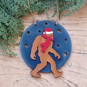 Bigfoot Sasquatch SVG Laser Cut File Christmas Ornament Digital Download for xTool Glowforge and more