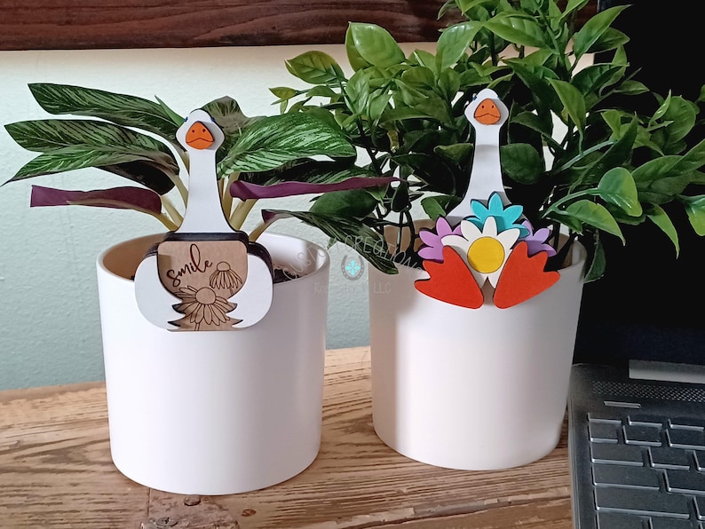 Goose Hugger Topper SVG Laser Cut File Laptop Webcam Cover Planter ...
