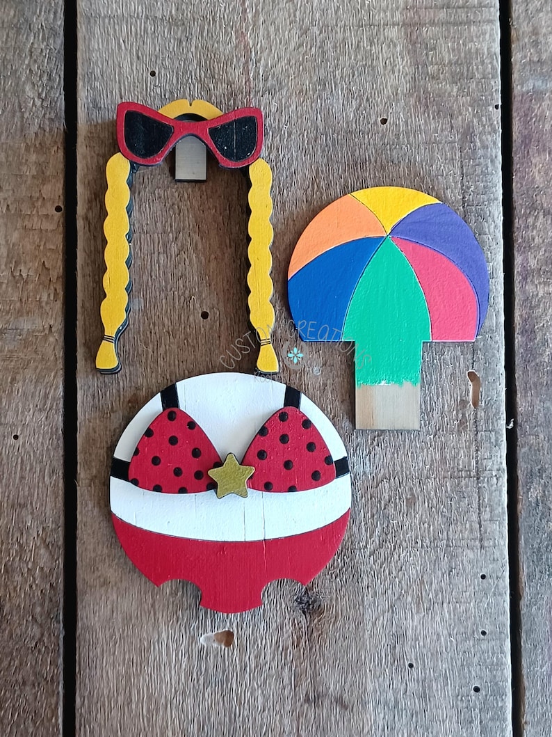 Svg laser cut file summer bikini swimsuit beach outfit for desk porch goose
