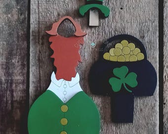 Desk Porch Goose SVG Laser Cut File Interchangeable St. Patrick's Outfit Shelf Sitter Tiered Tray Holiday Digital Download xTool Glowforge