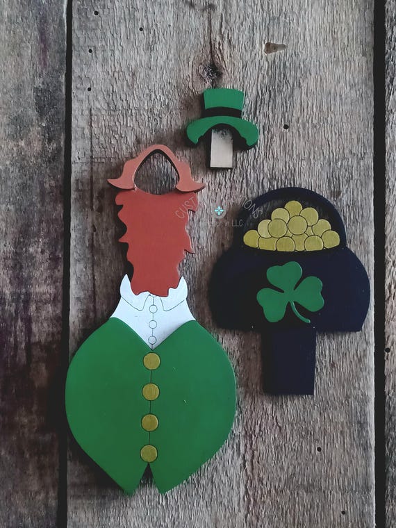 Desk Porch Goose SVG Laser Cut File Interchangeable St. Patrick's Outfit Shelf Sitter Tiered Tray Holiday Digital Download xTool Glowforge
