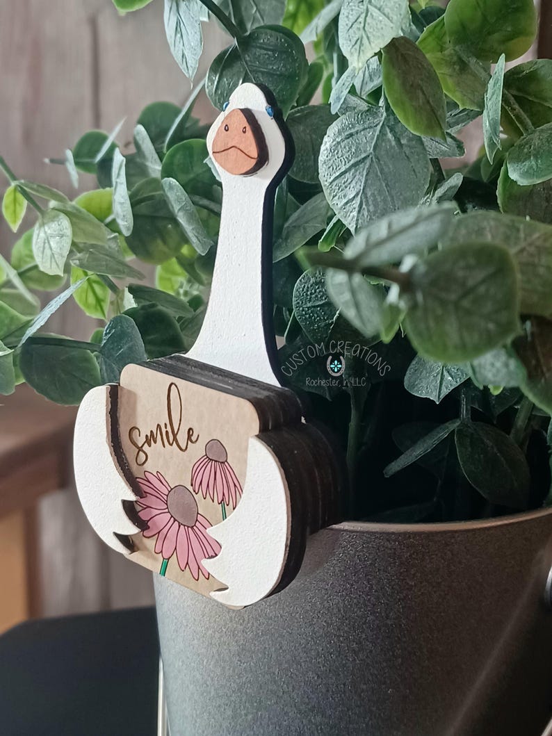 Goose Hugger Topper SVG Laser Cut File Laptop Webcam Cover Planter ...