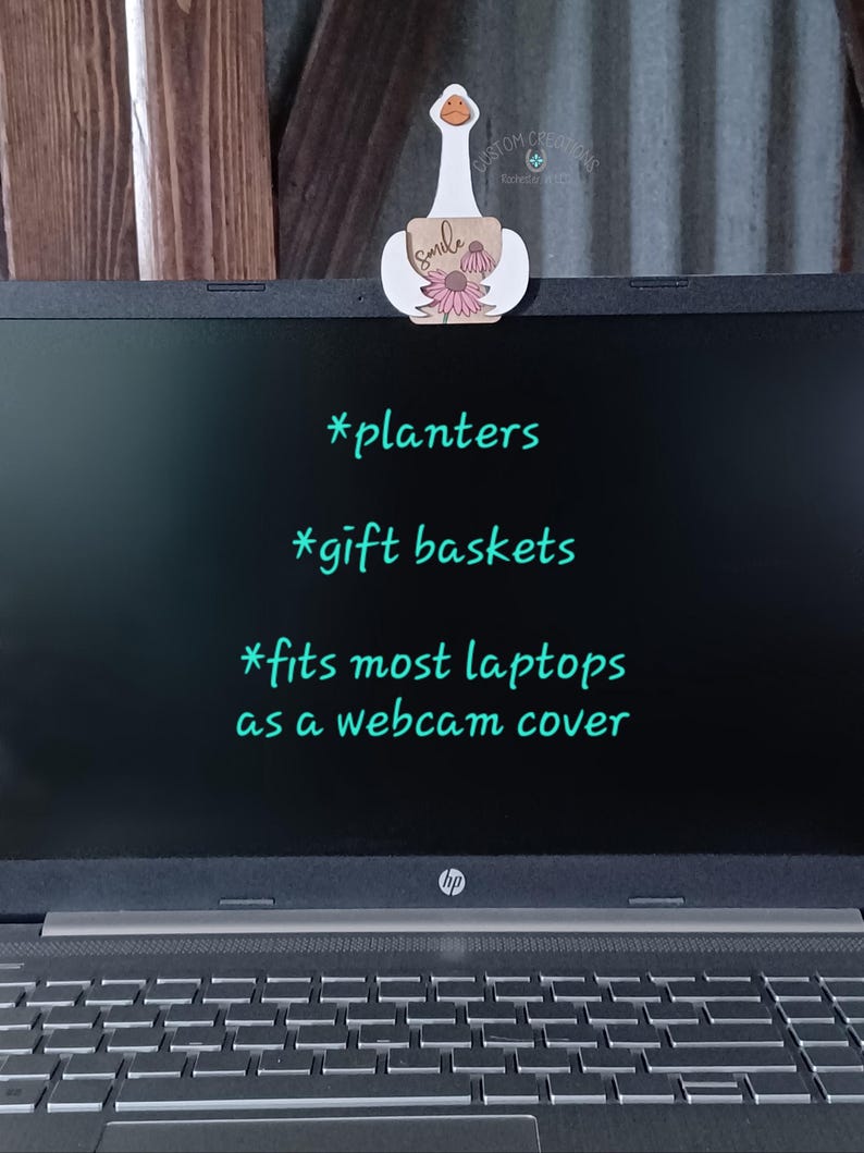 Goose Hugger Topper SVG Laser Cut File Laptop Webcam Cover Planter ...