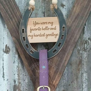 Cheval poney Memorial SVG fichier découpé au laser cintre licou en mémoire de la plaque de décrochage équin en téléchargement numérique xTool Glowforge