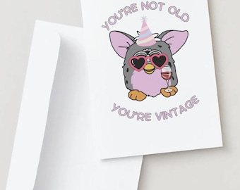 Tarjeta de feliz cumpleaños de Furby - Nostalgia - Y2k