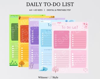 To Do List, Digital To Do List Template, Daily Task List, Daily Planner, A4/A5, To Do Planner Page,Digital Planner,Daily Schedule To Do List