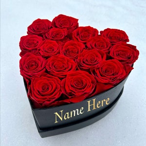 Real Preserved Rose Box, Forever Roses, Roses that last, Heart Shaped Rose Box, Personalized Gift, Valentine’s Day, Mother’s Day,Anniversary