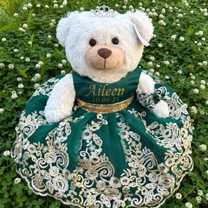 Personalized Quinceañera Bear with name, Quince Bear , last quince doll, Última muñeca, mis quince años, XV dress, Last quince teddy bear