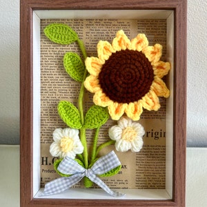 Crochet Sunflower, Handmade Knitted Sunflower, Crochet Flower Bouquet, knitted yarn flowers, crochet plush, knitted bouquet , birthday gift