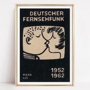 Pôster de caixa de fósforos da Alemanha Oriental de 1962, arte de parede vintage, decoração de arte, impressões modernas para entusiastas de caixas de fósforos, impressão de qualidade de museu