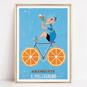 Poster vintage pubblicitario del succo di San Pellegrino, arte murale vintage, decorazioni artistiche, stampe alla moda per gli amanti delle bevande, stampa di qualità museale