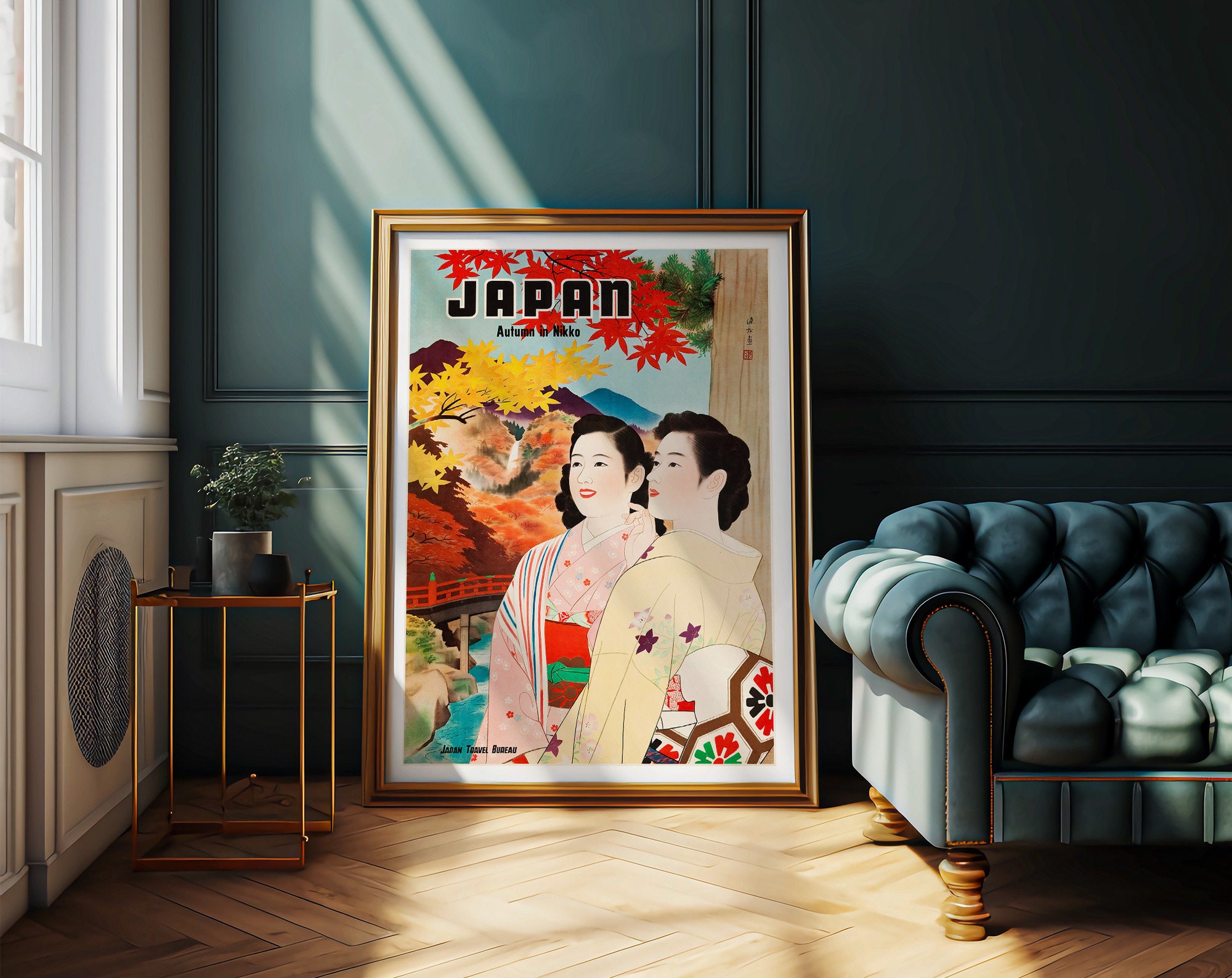 Land of the Rising Sun, Vintage Japan Travel Poster, Vintage Wall
