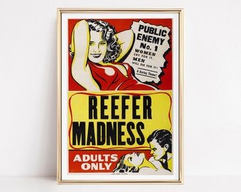 Madness Movie Cover 1936, Vintage Wall Art, Art Decor, Trendy Prints for Retro Film Fans,Museum quality print