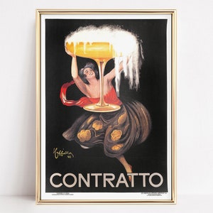 Vintage Advertisement, Vintage Poster,  Leonetto Cappiello Poster, Retro Advertisement Print, Contratto Poster, Art Deco Poster