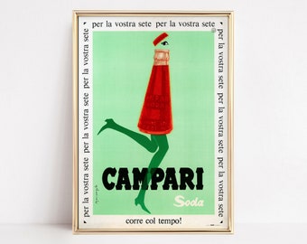 Campari Soda Vintage Print, Vintage Wall Art, Art Decor, Trendy Prints for Cocktail Enthusiasts,Museum quality print