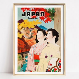 Tierra del sol naciente, póster de viaje vintage de Japón, arte de pared vintage, decoración artística, impresiones de moda para viajeros nostálgicos, impresión con calidad de museo