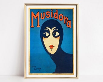 Musidora Les Vampires Vintage Poster 1916, Vintage Wall Art, Art Decor, Trendy Prints for Silent Film Enthusiasts,Museum quality print