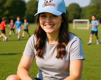 Soccer Mom Hat Game Day Team Spirit Casual Athletic Cotton Baseball Cap Adjustable Dad Field Sport Sideline Parent Supporter Accessory
