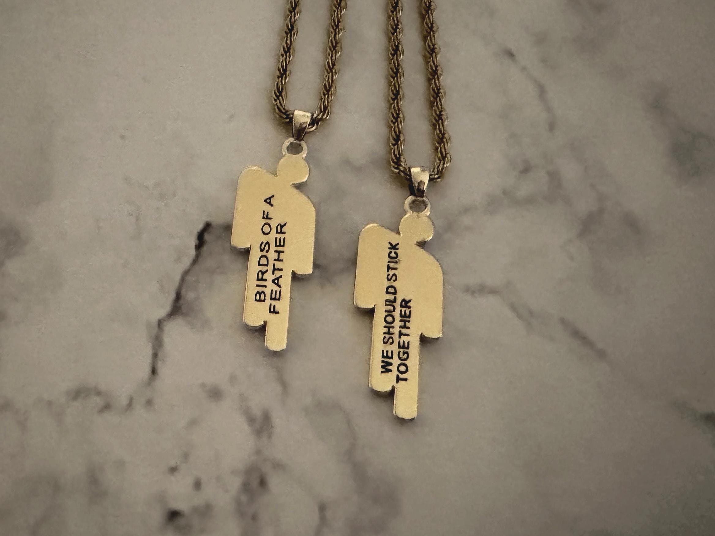 Billie Eilish Friendship Birds of a Feather Necklaces (gold
