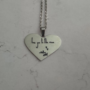 Billie Eilish Handwriting Necklace (Silver Heart)