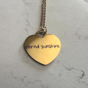 Ariana Grande Eternal Sunshine Handwriting Necklace (Gold Heart)