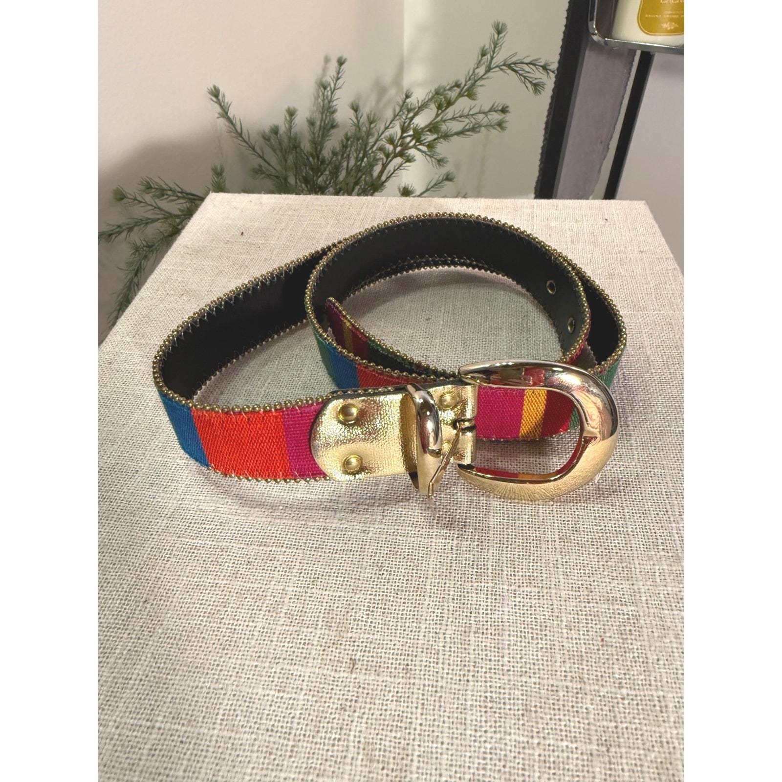 VTG Debra C Beverly Hills Bronze and Gold Genuine Leather Belt Barbara Belt Leather Cognac Belt – Flattered main image 4
