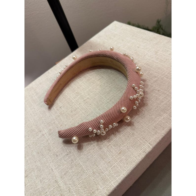 urban outfitters headband girly pearl clusters pink updo summer pretty femme O/S Bild 1