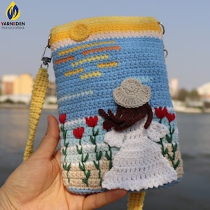 Sac fille au crochet fait main épaule bandoulière sac à main accessoire de mode élégant chapeau de soleil sac à main unique scène de plage style décontracté cadeau pour femme
